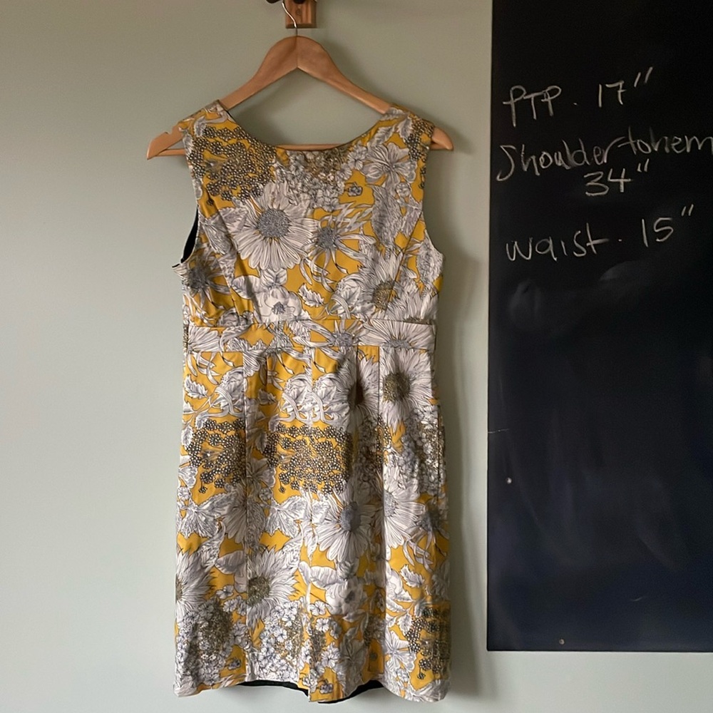 J. Crew sleeveless dress, yellow floral